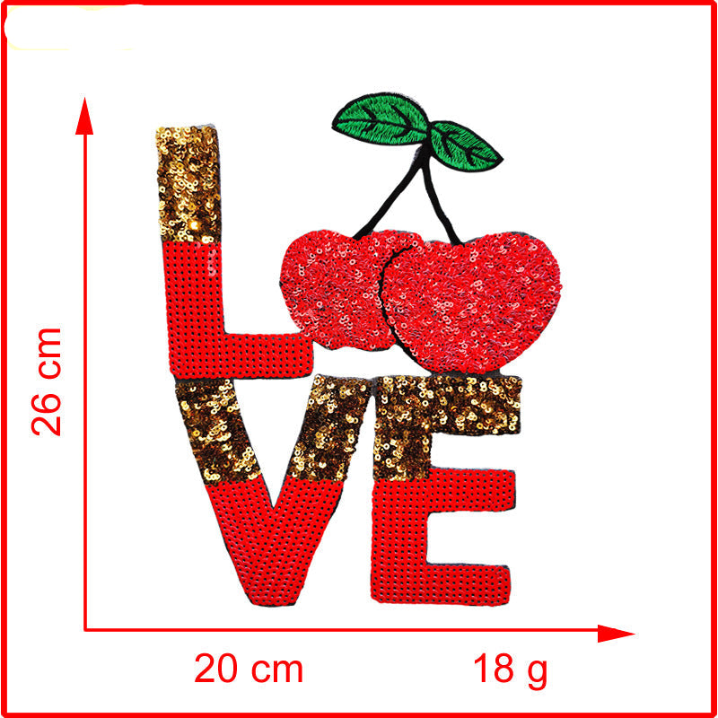 Wholesale  Valentine's Day Bead Embroidery Jewelry Sequin Embroidery Patch Cloth Stickers Clothing Accessories Factory Direct Supply